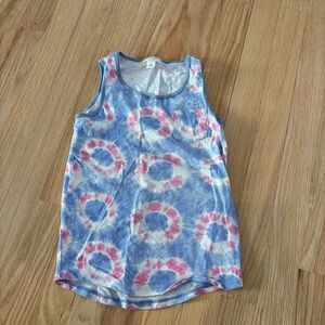Crewcuts Girls Blue and Pink Tie-Dye Tank Top, Sz 6-7